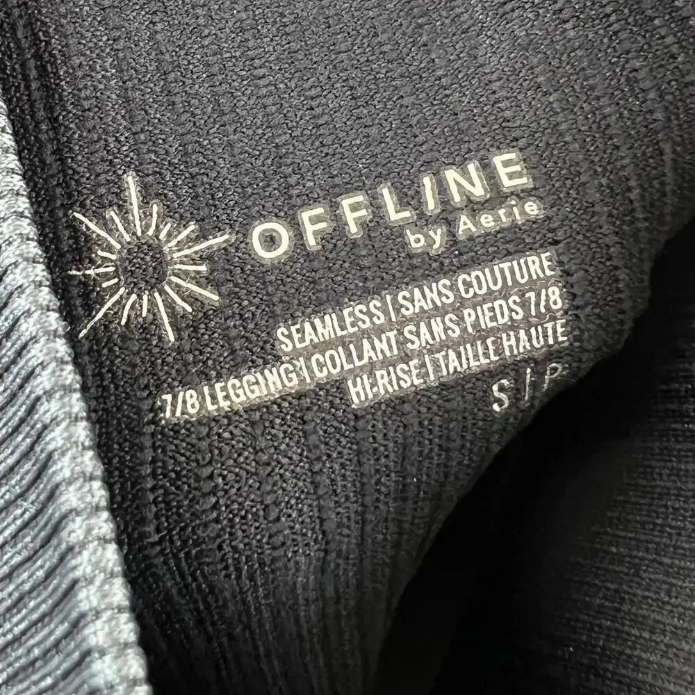 NWT Offline Aerie Seamless Ribbed Cable Stripe High Rise 7/8 Leggings Size Small